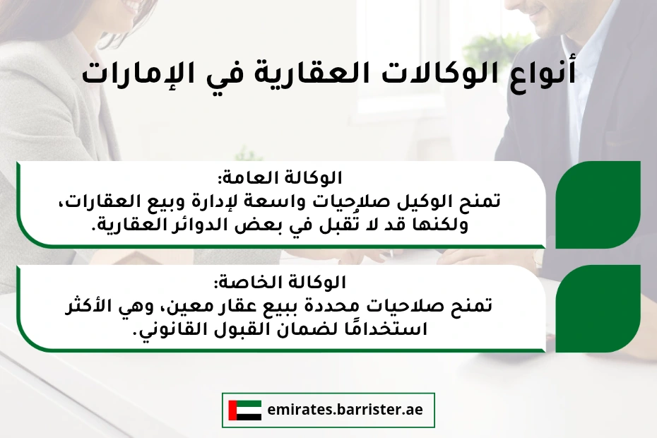 أنواع الوكالات العقارية في الإمارات