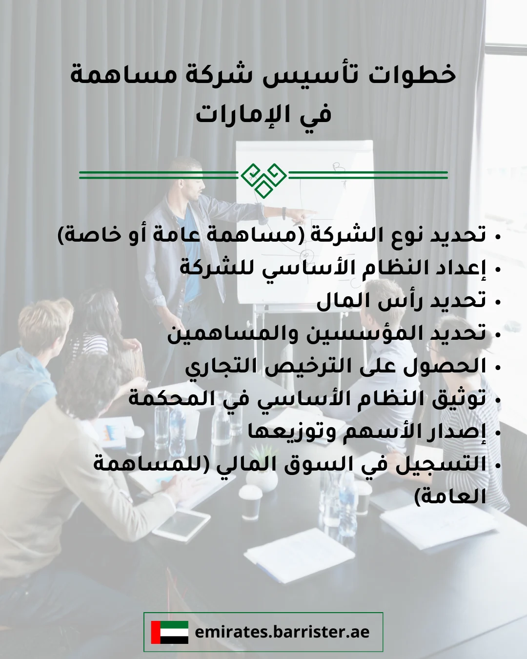 خطوات تأسيس شركة مساهمة في الإمارات