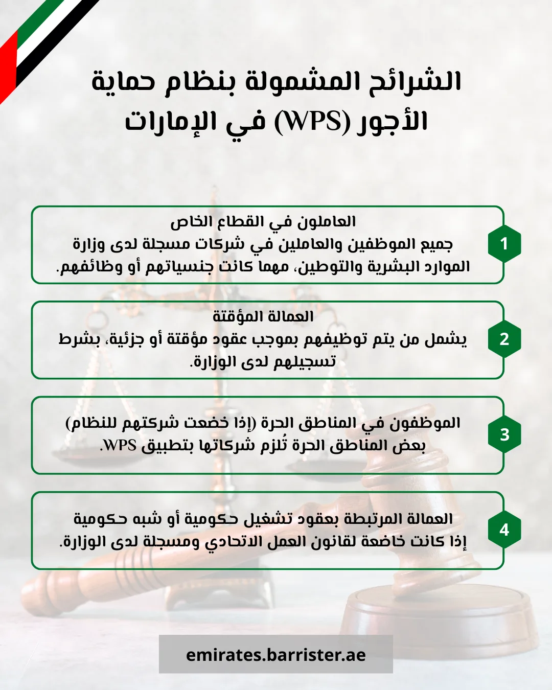 الشرائح المشمولة بنظام حماية الأجور (WPS) في الإمارات
