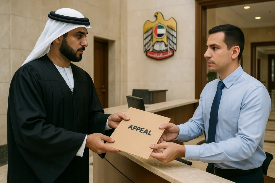 استئناف الحكم الغيابي في الإمارات.